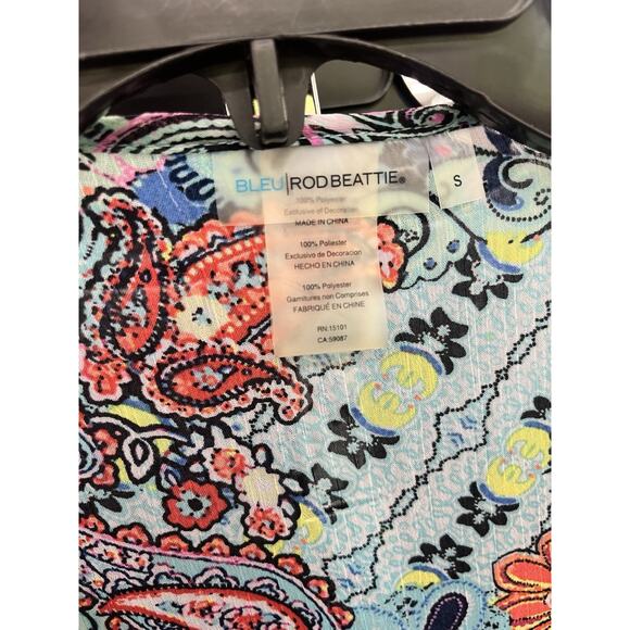 Bleu Rod Beattie Blue Pom Fringe Size Small Swim Coverup EUC - Picture 4 of 7